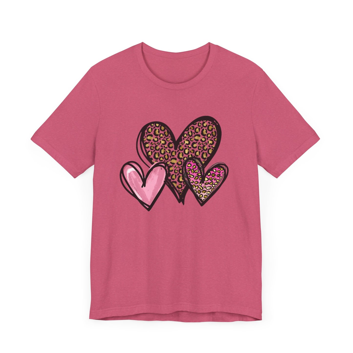 Three heart Tshirt Unisex Jersey Short Sleeve Tee