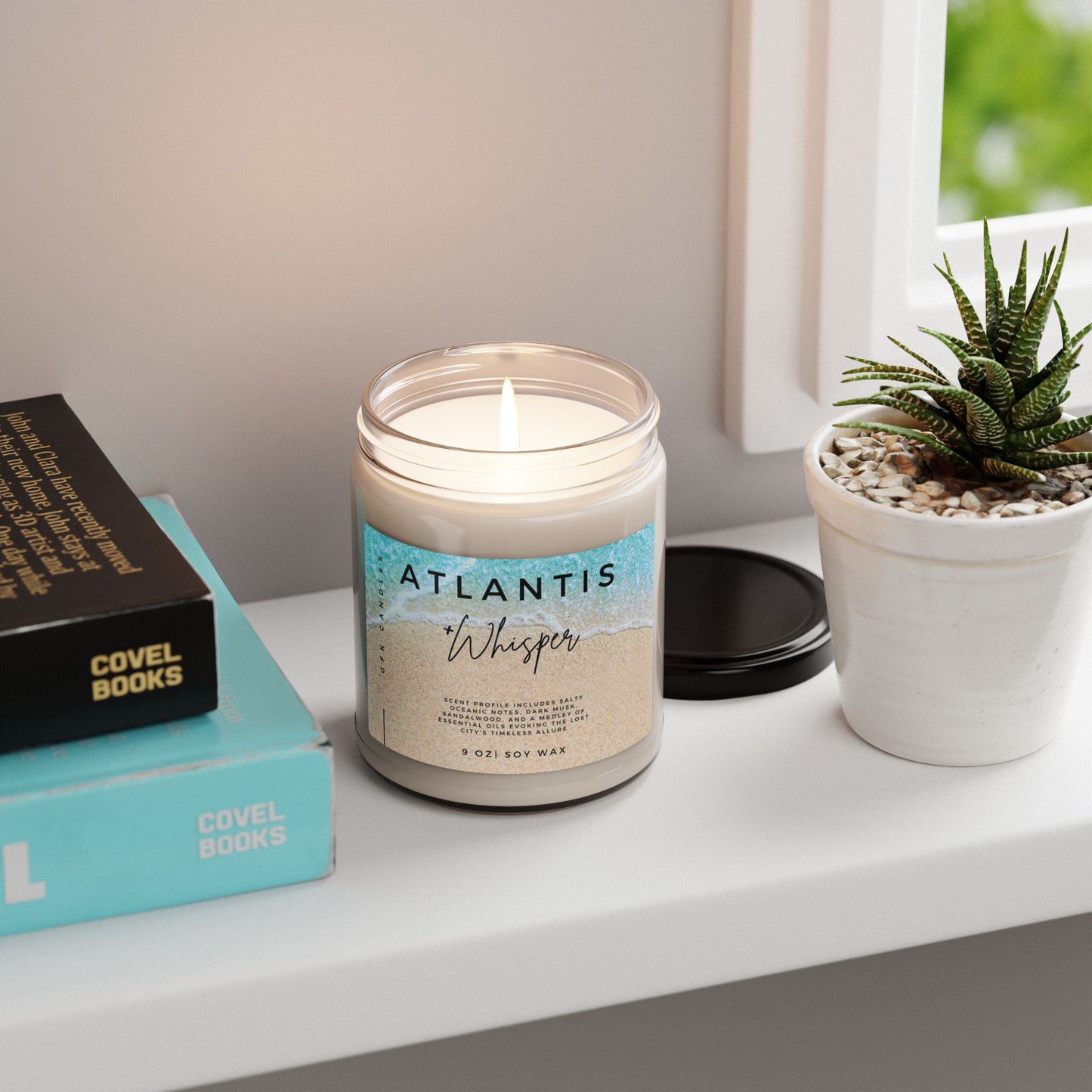 Atlantis Whisper Scented Soy Candle, 9oz