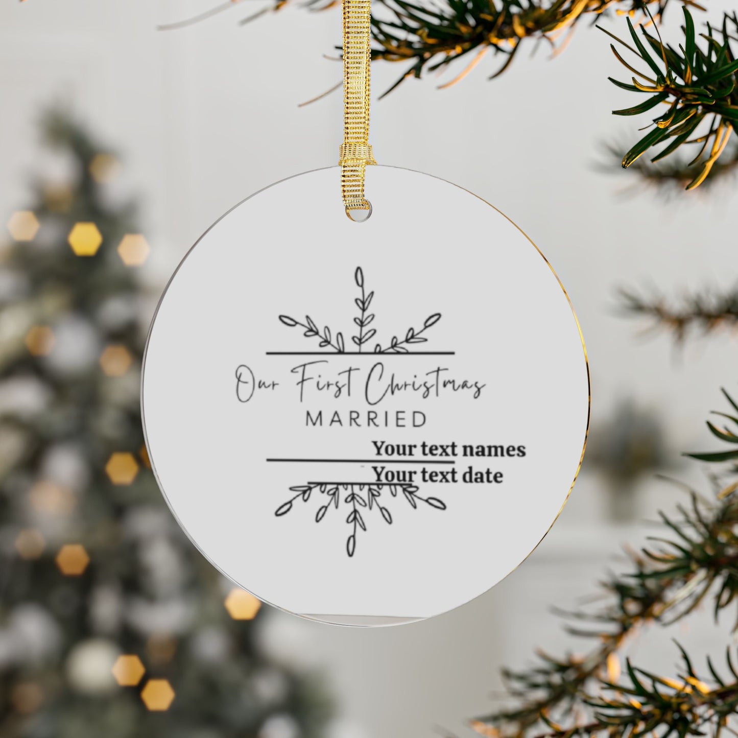 Our First Christmas Married Custom Personalized Acrylic Ornaments