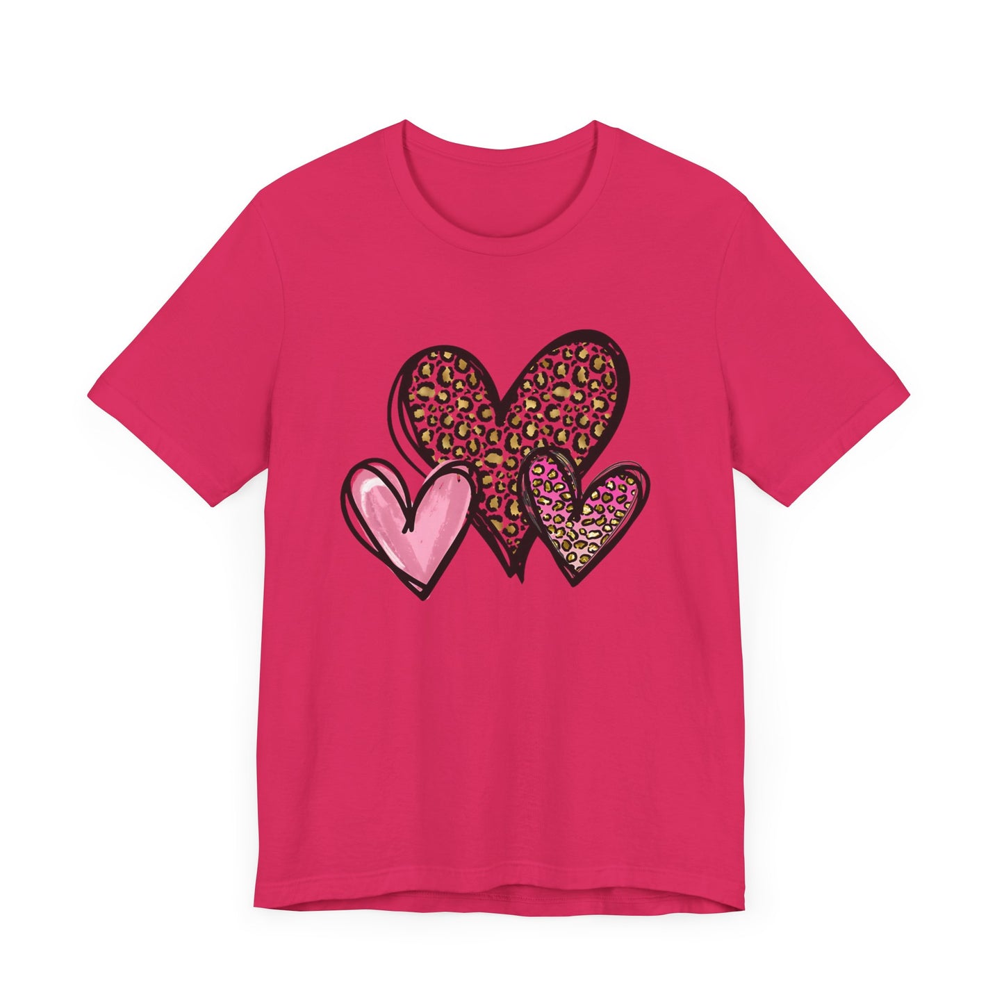 Three heart Tshirt Unisex Jersey Short Sleeve Tee