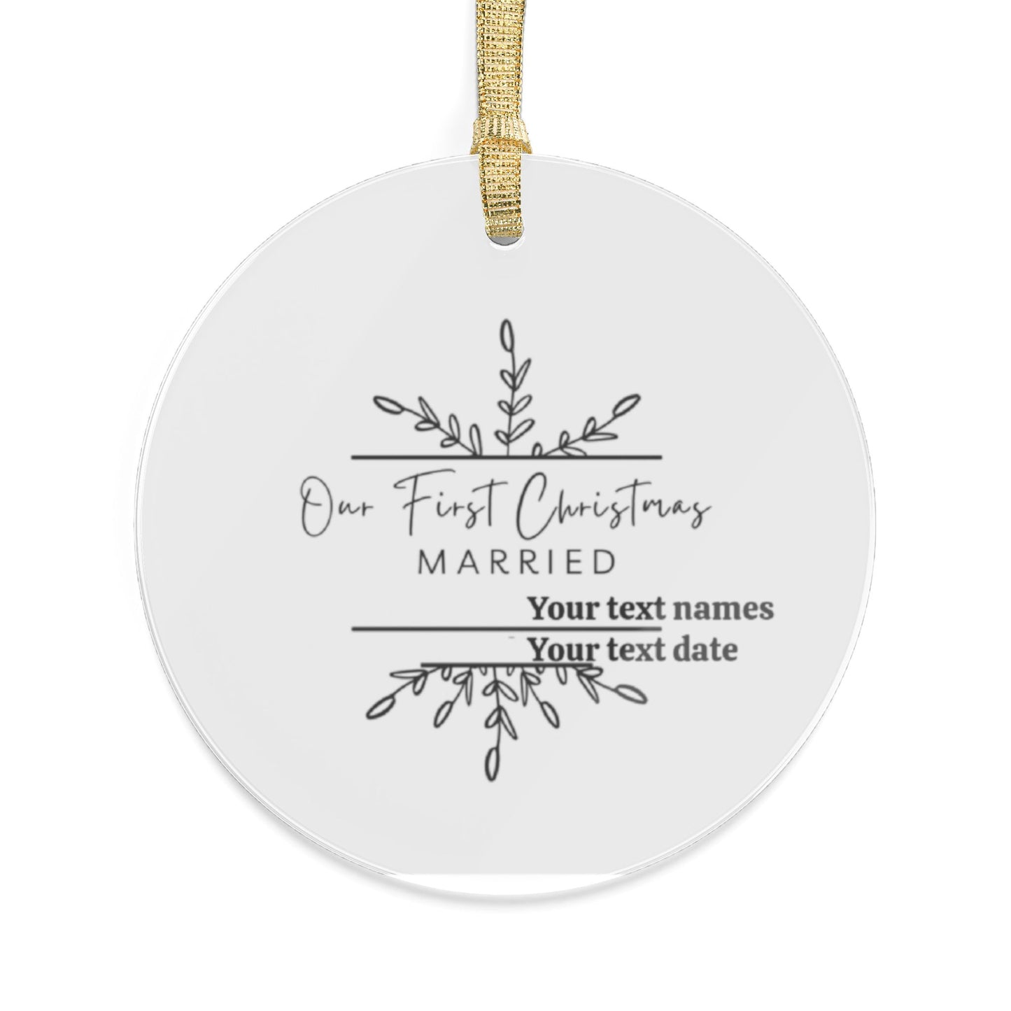 Our First Christmas Married Custom Personalized Acrylic Ornaments