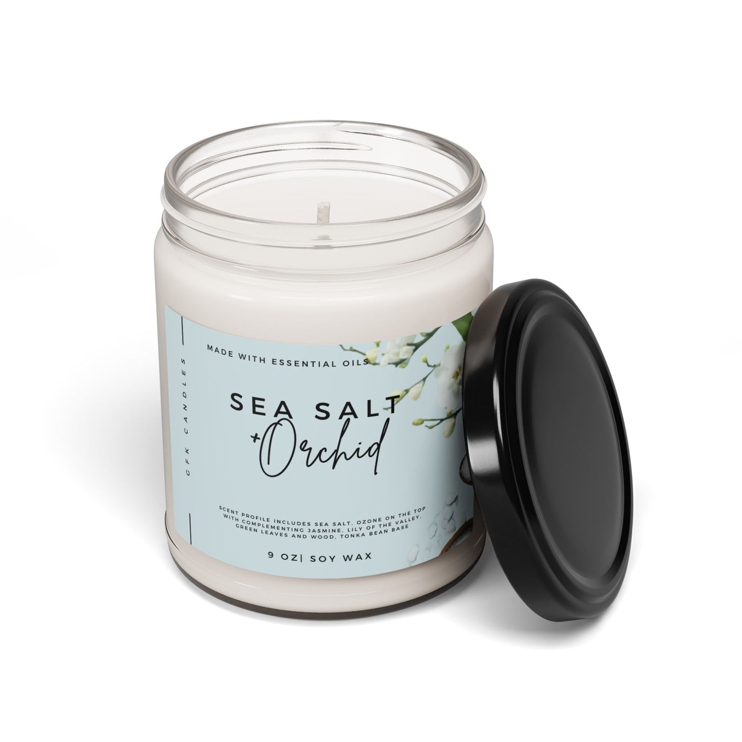 Sea Salt  Orchid Soy Candle, 9oz