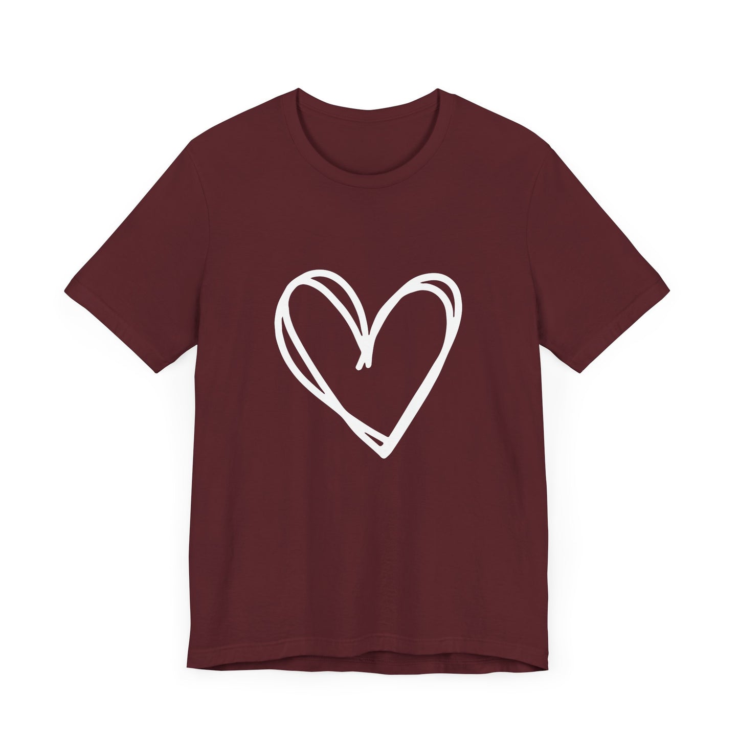 Heart Outline Unisex Jersey Short Sleeve Tee