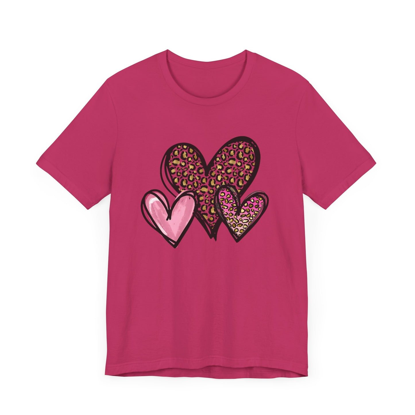 Three heart Tshirt Unisex Jersey Short Sleeve Tee