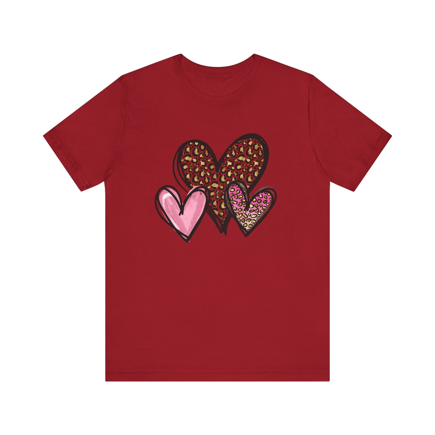 Three heart Tshirt Unisex Jersey Short Sleeve Tee