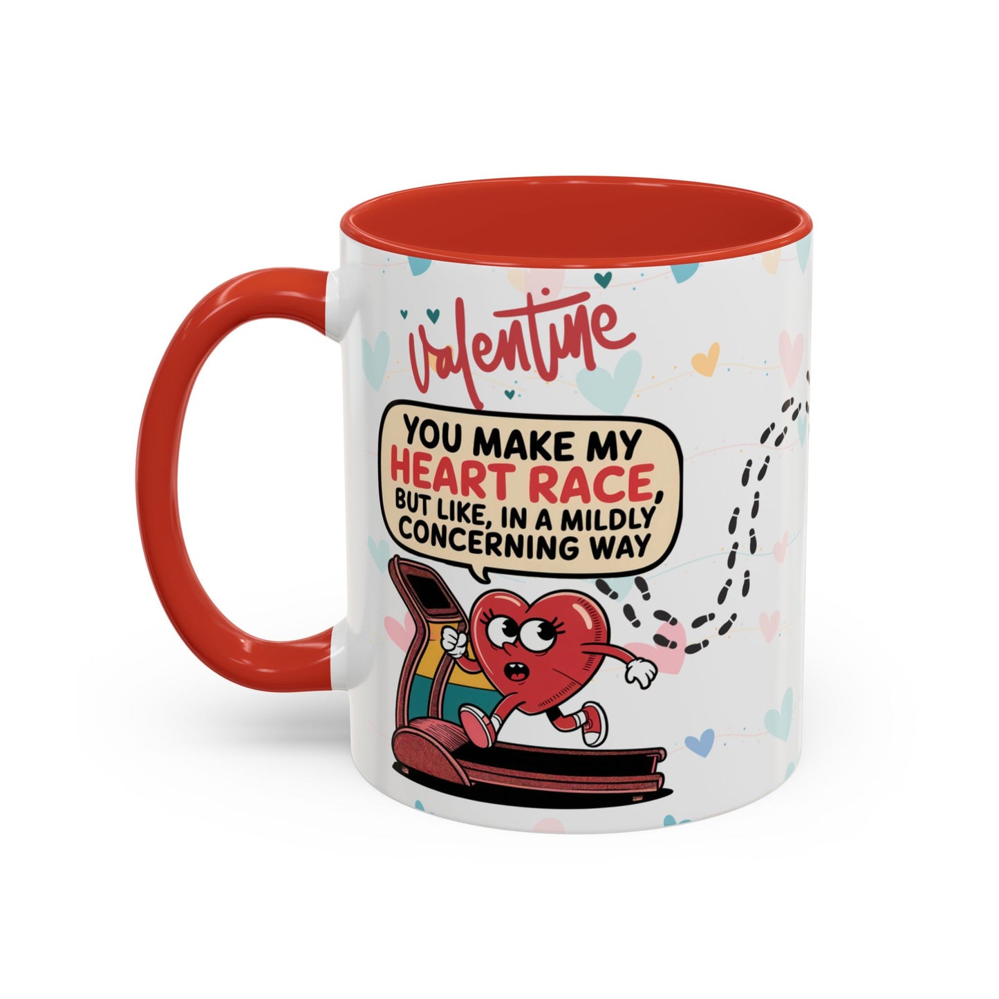 Heart Race Accent Coffee Mug (11, 15oz)