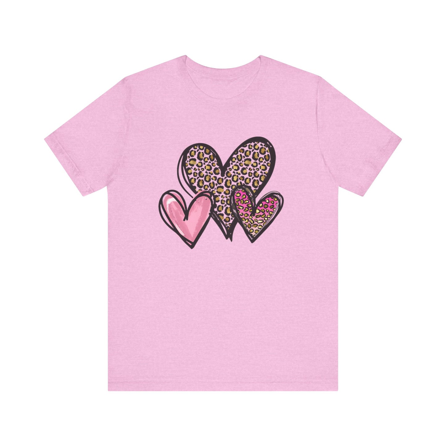 Three heart Tshirt Unisex Jersey Short Sleeve Tee