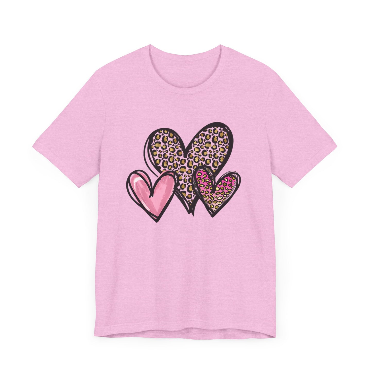 Three heart Tshirt Unisex Jersey Short Sleeve Tee