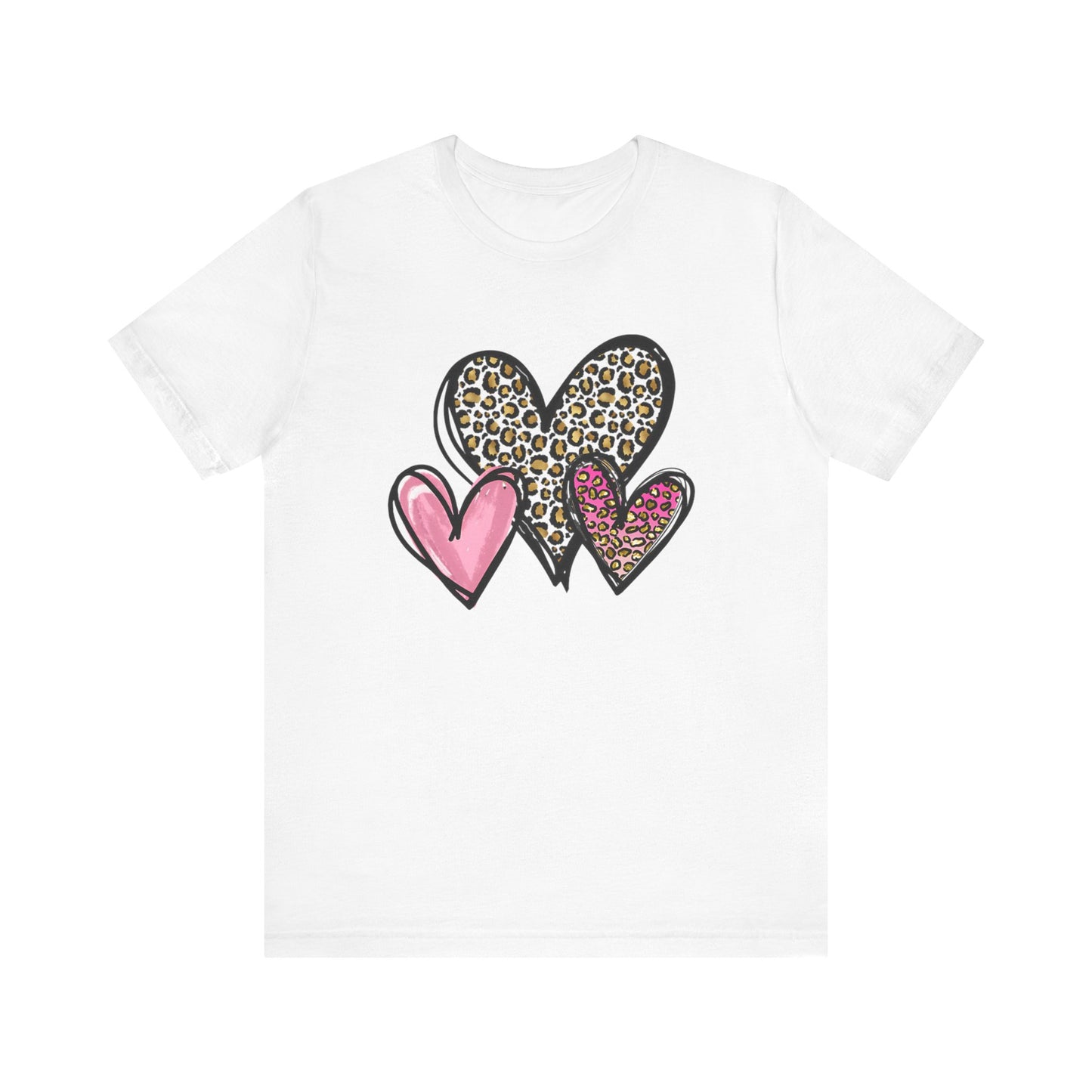 Three heart Tshirt Unisex Jersey Short Sleeve Tee