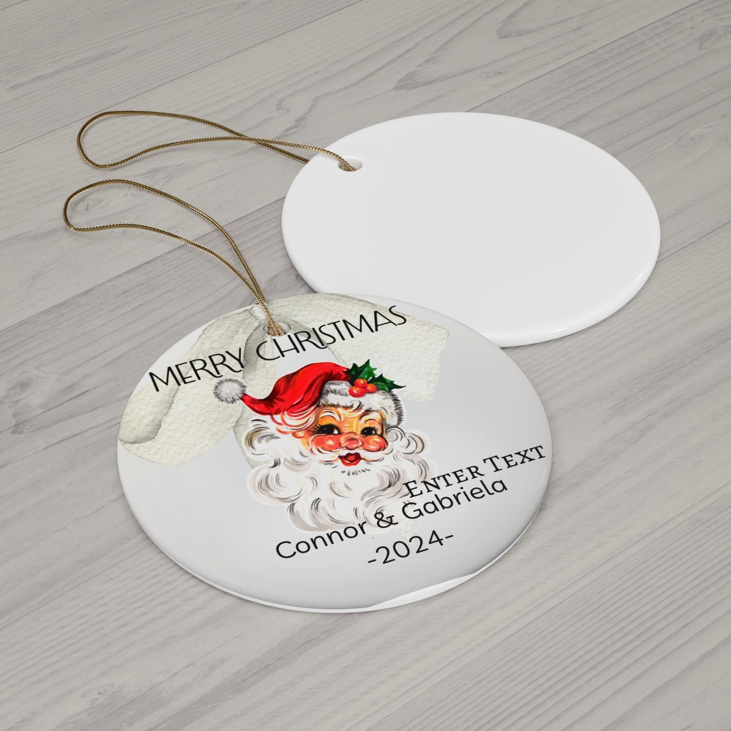 Custom Personalized Christmas Ornament Santa