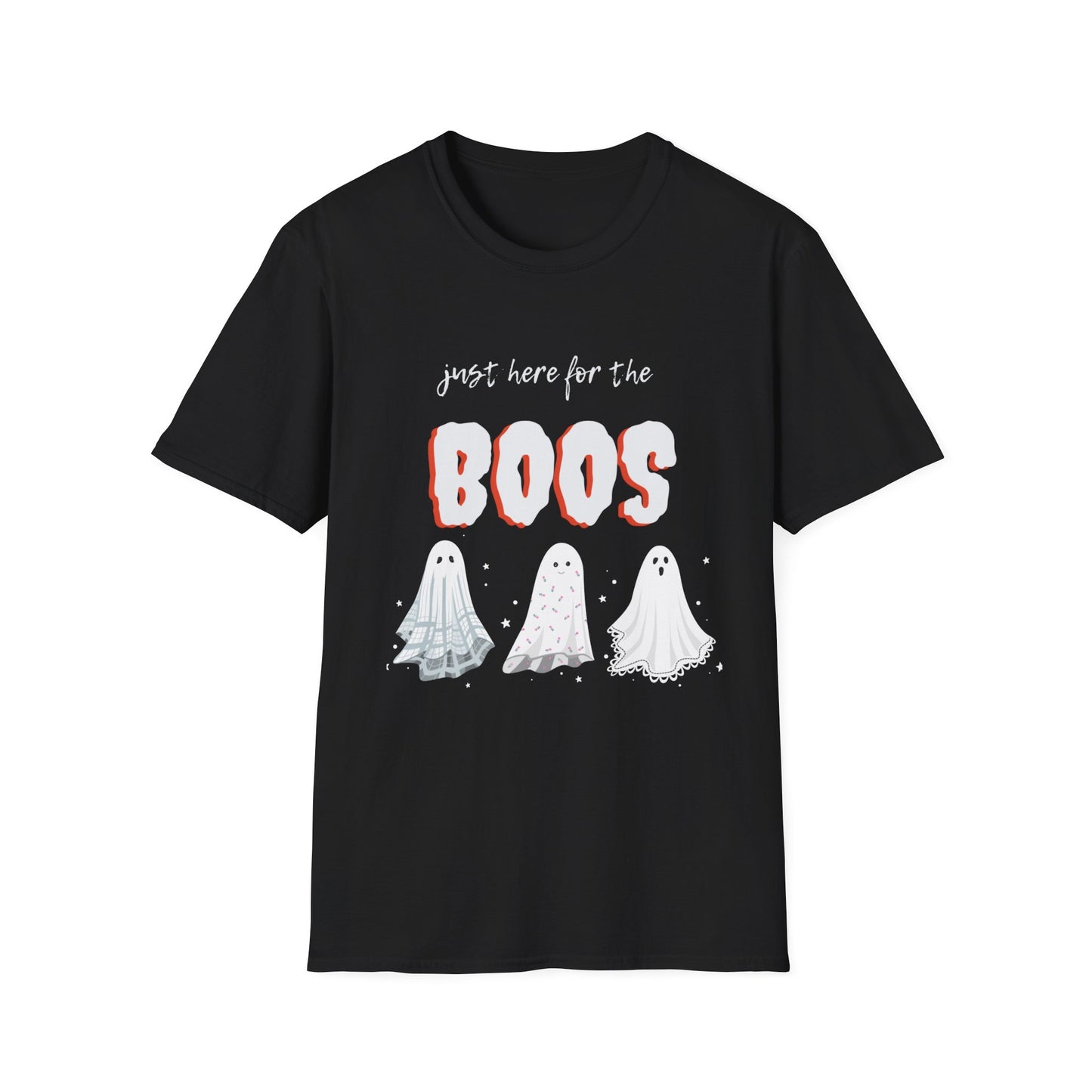 Unisex Halloween Tshirt - Just Here For The Boos