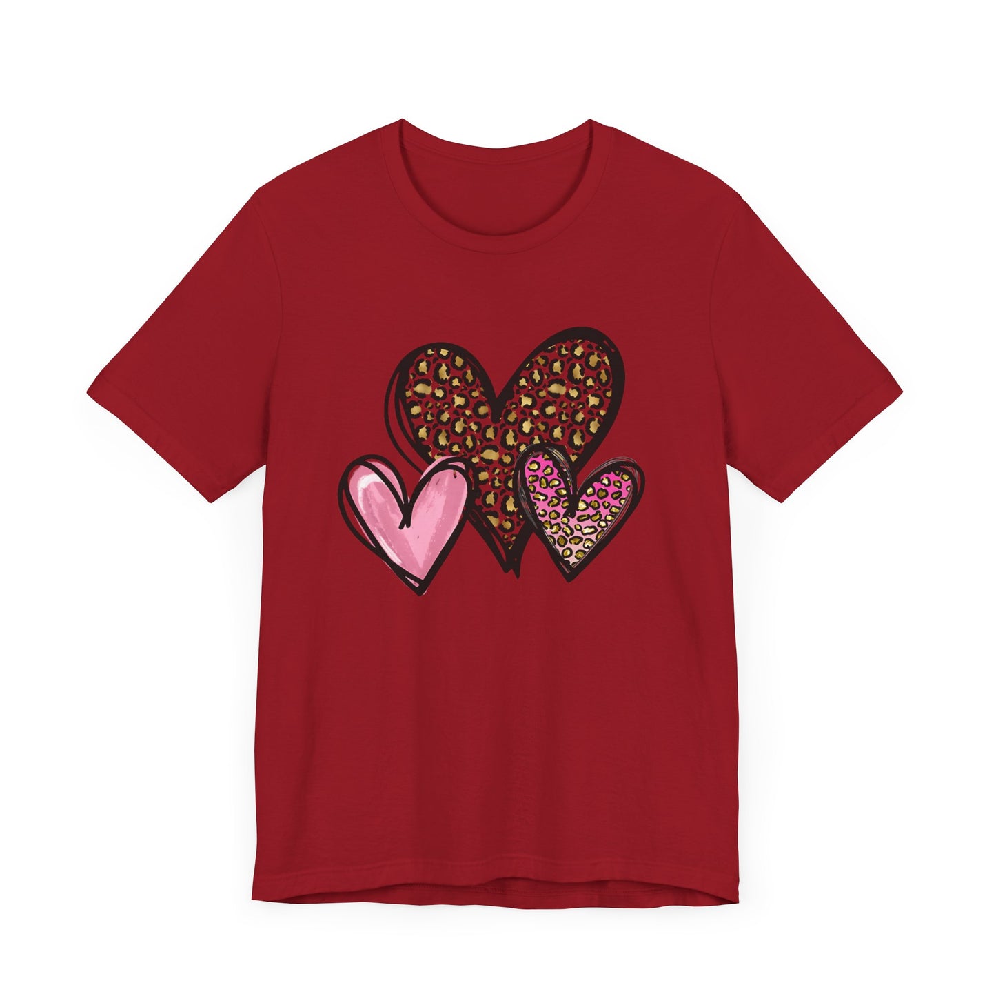 Three heart Tshirt Unisex Jersey Short Sleeve Tee