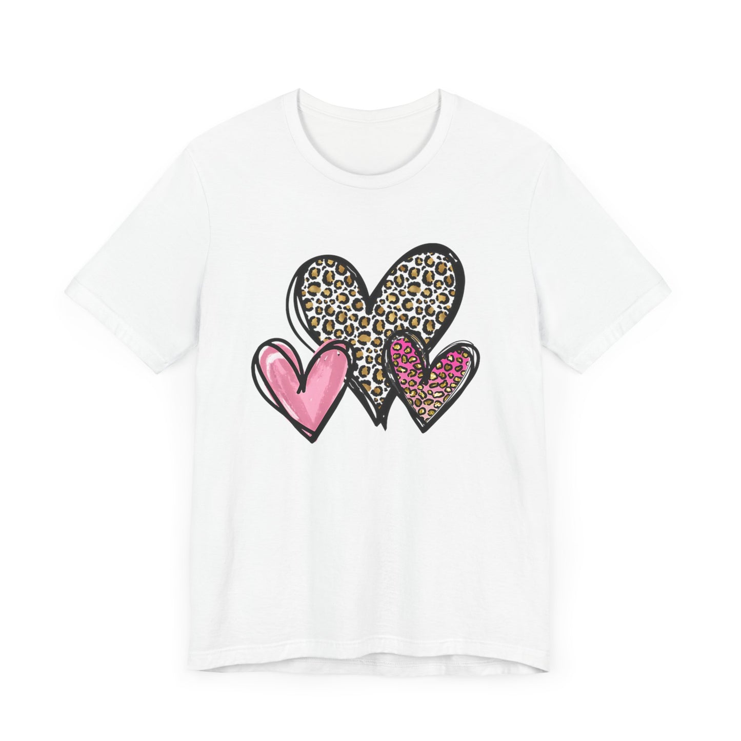 Three heart Tshirt Unisex Jersey Short Sleeve Tee