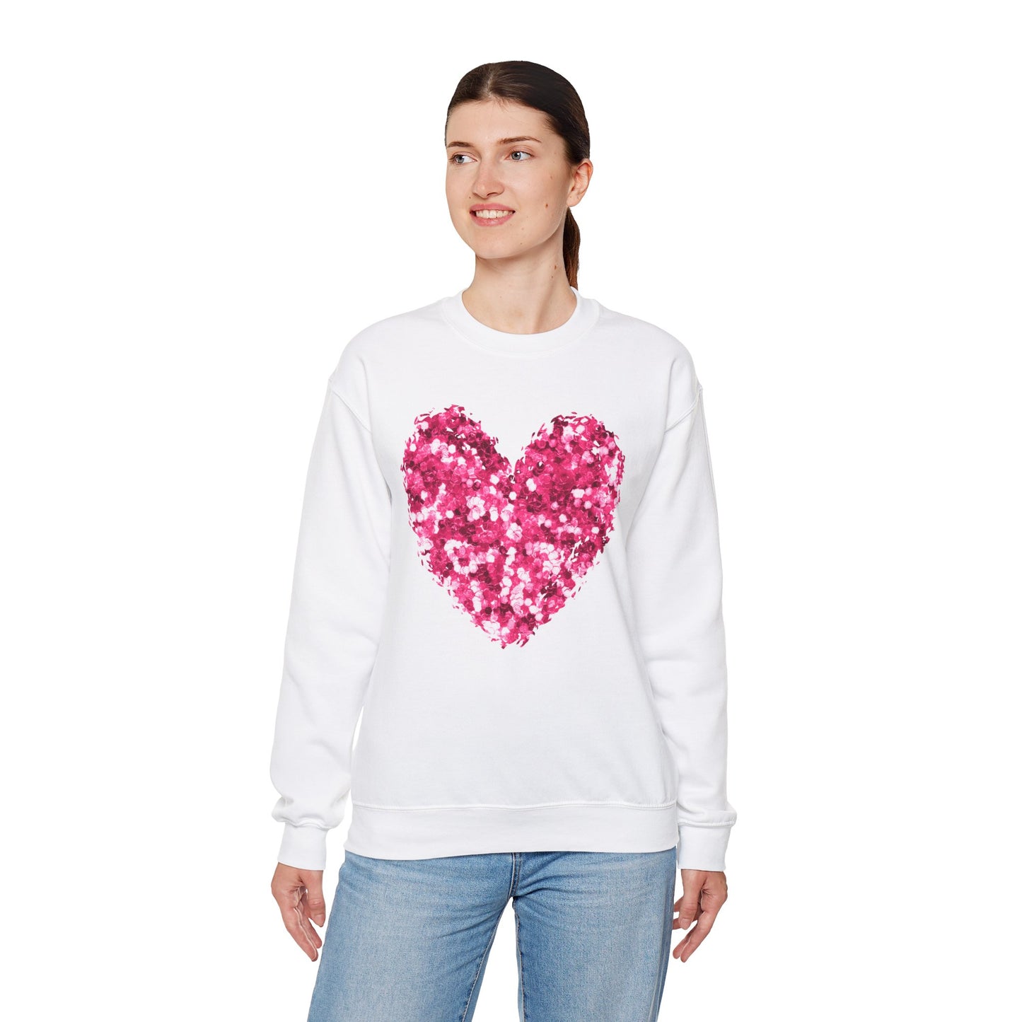 Pink Heart Unisex Heavy Blend™ Crewneck Sweatshirt