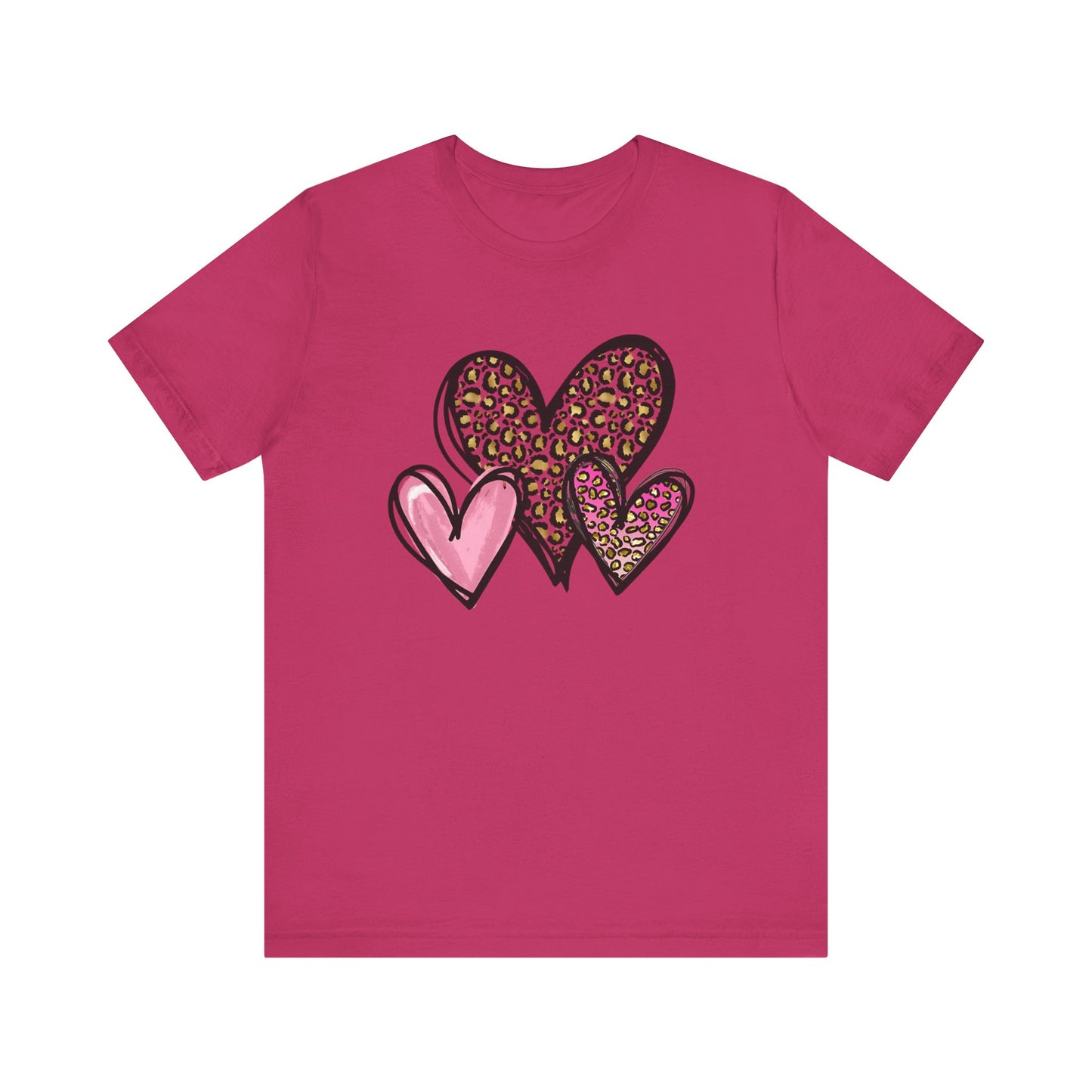 Three heart Tshirt Unisex Jersey Short Sleeve Tee