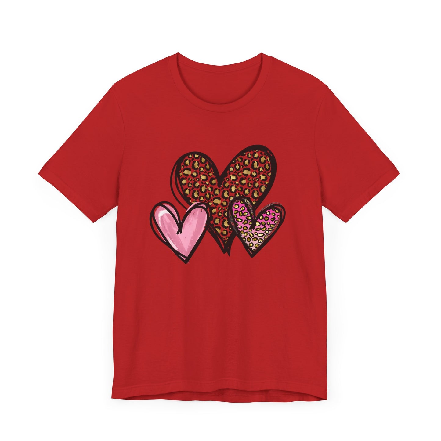 Three heart Tshirt Unisex Jersey Short Sleeve Tee