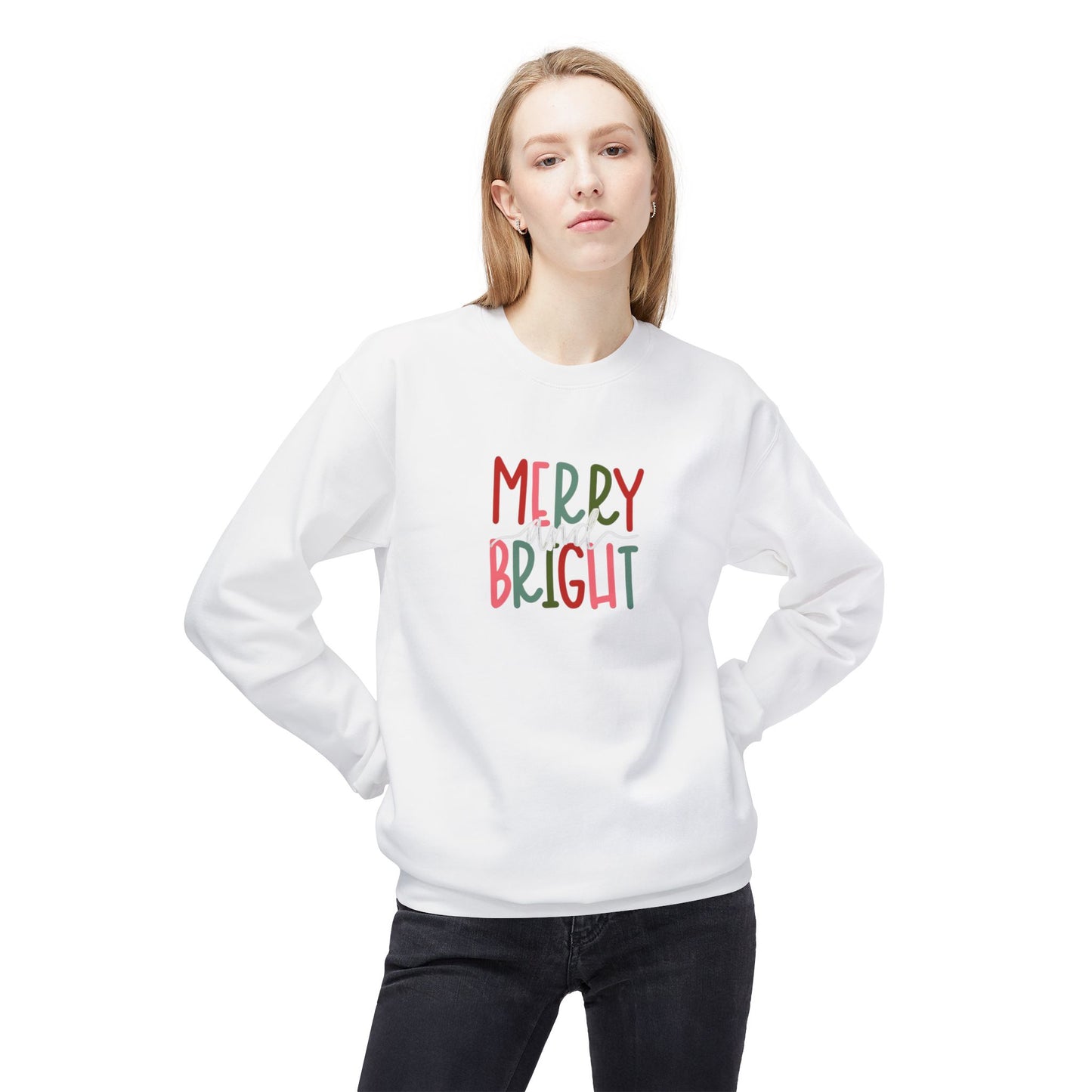 Merry &Bright Midweight Softstyle Fleece Crewneck Sweatshirt