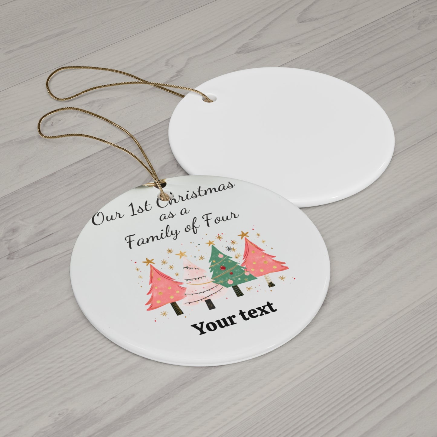 Family of Four custom Personalized Ceramic Ornamen