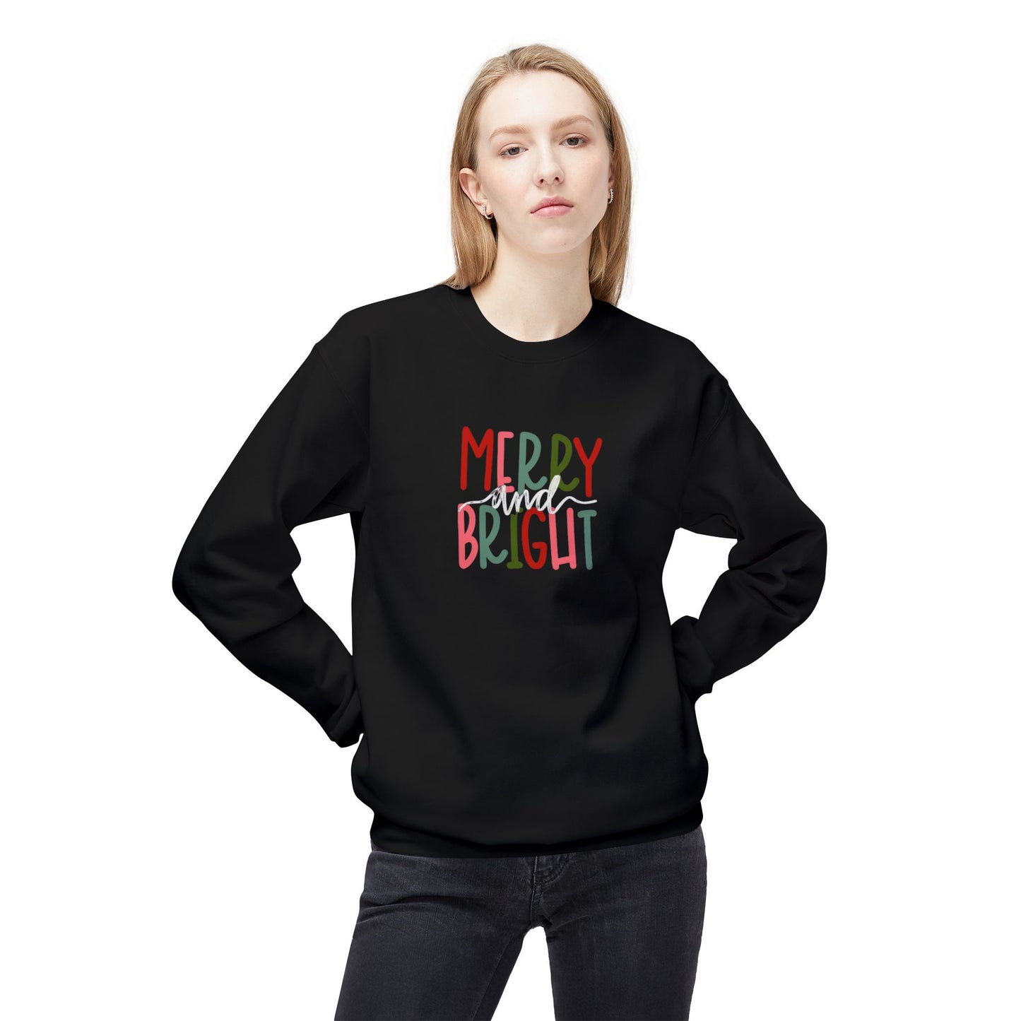 Merry &Bright Midweight Softstyle Fleece Crewneck Sweatshirt