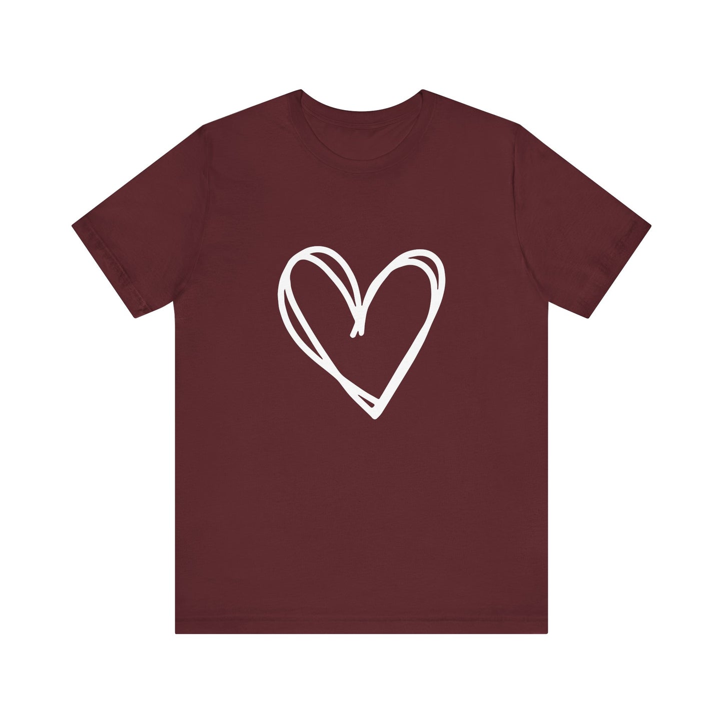 Heart Outline Unisex Jersey Short Sleeve Tee