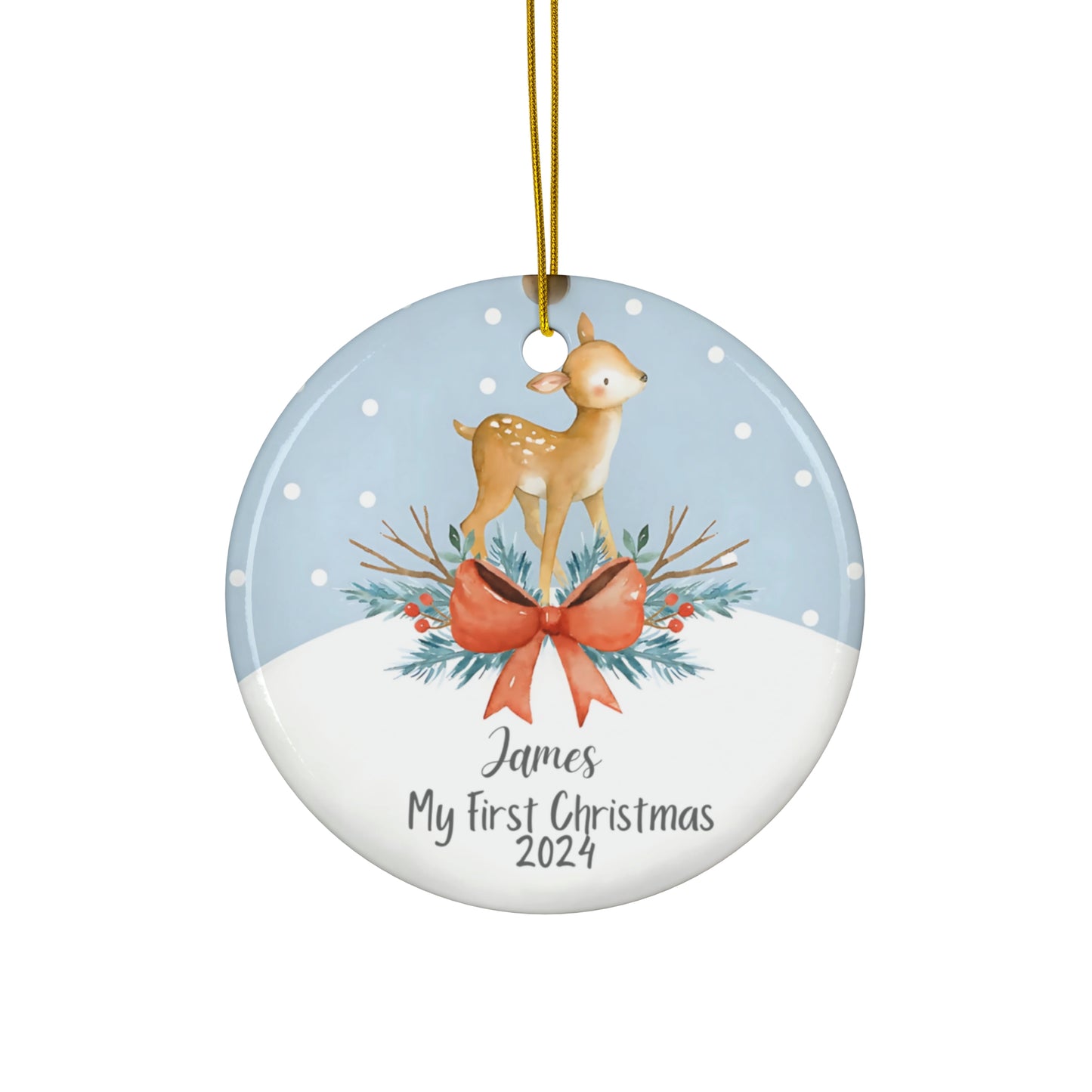 1st Christmas New Baby Custom Personalized Ornament Deer