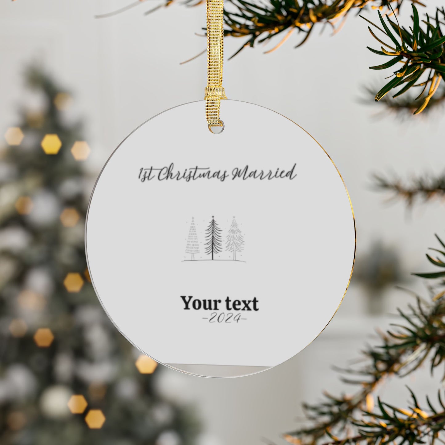 1st Christmas Married Custom Personalized Acrylic Ornaments