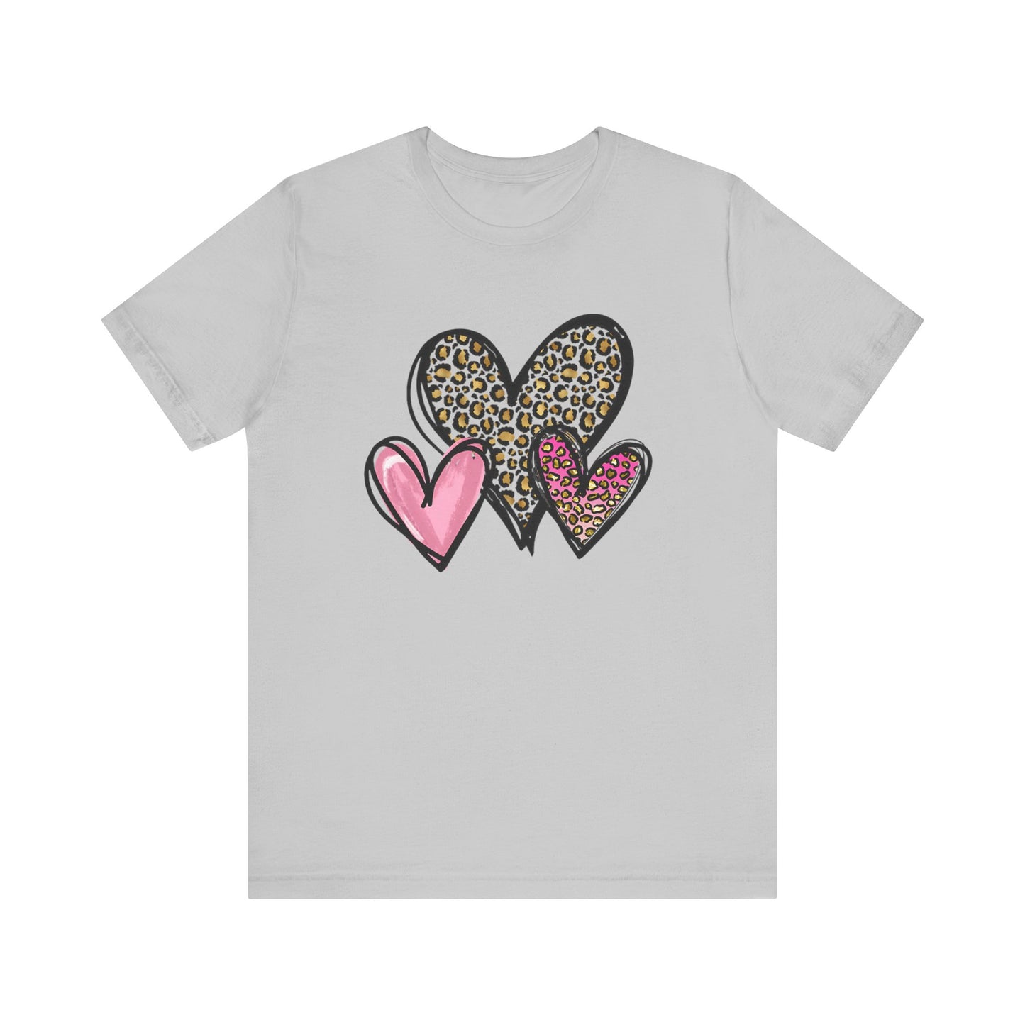 Three heart Tshirt Unisex Jersey Short Sleeve Tee