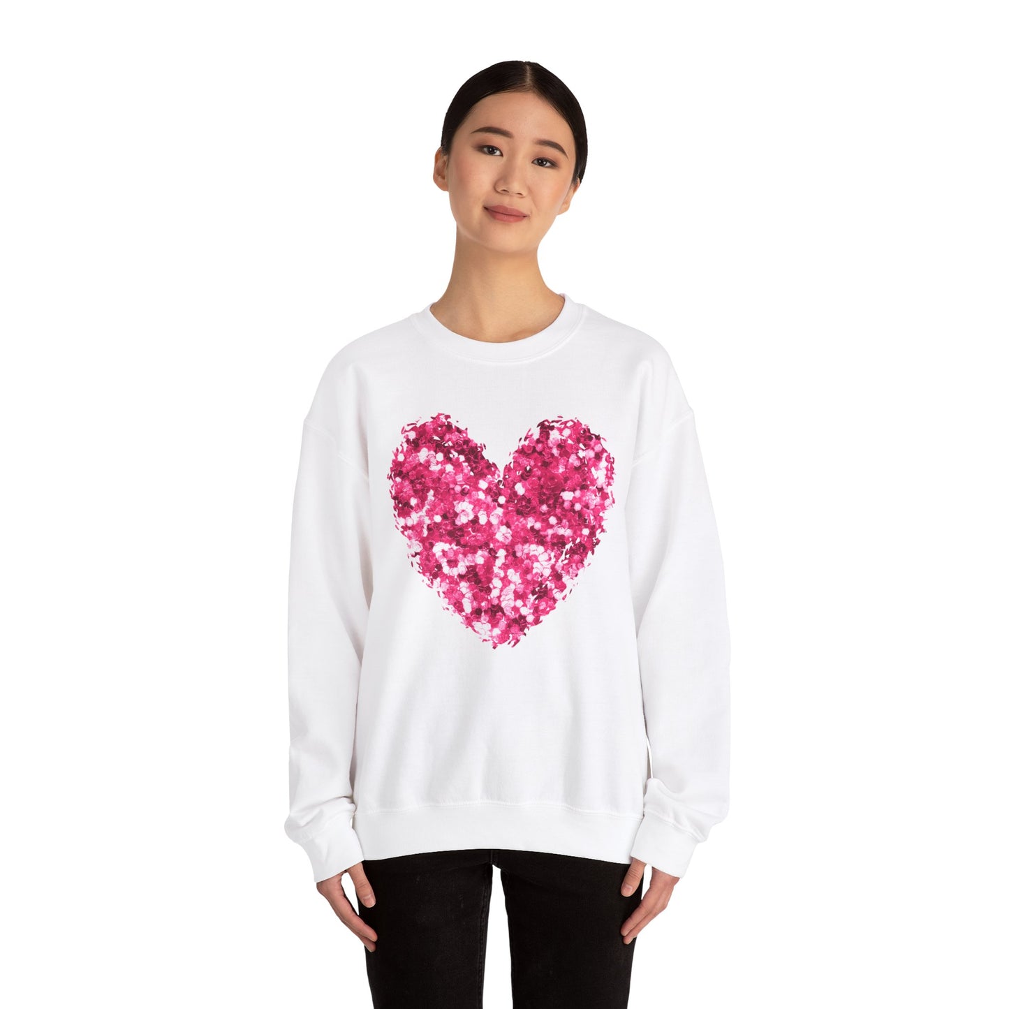Pink Heart Unisex Heavy Blend™ Crewneck Sweatshirt