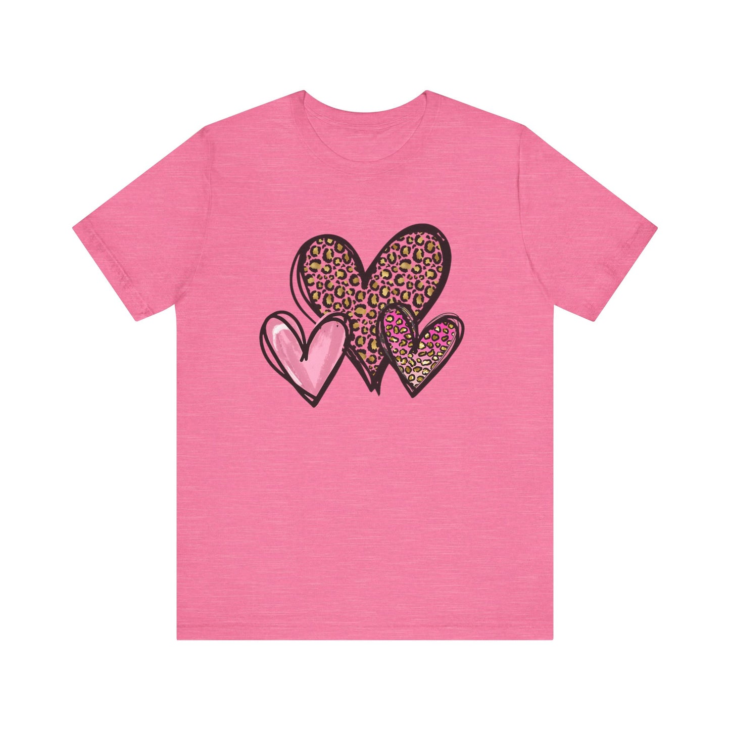 Three heart Tshirt Unisex Jersey Short Sleeve Tee