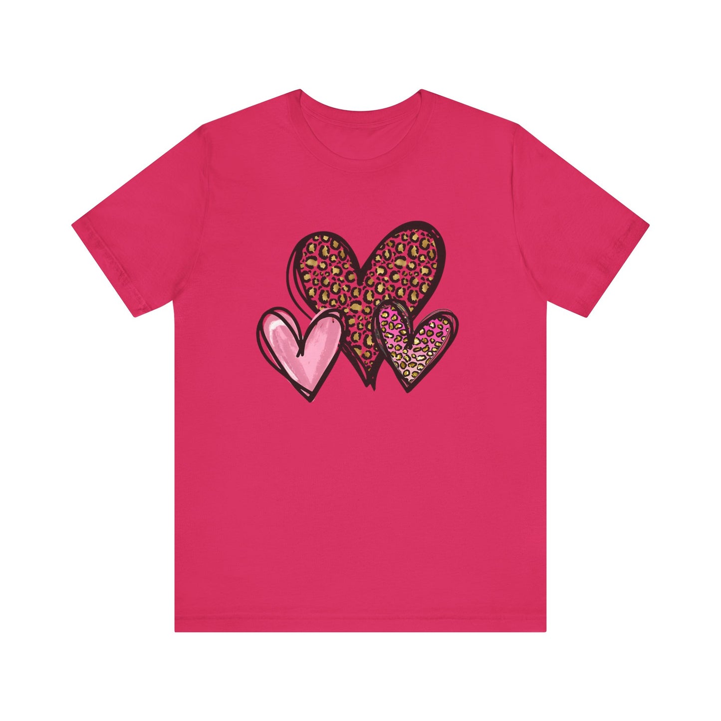 Three heart Tshirt Unisex Jersey Short Sleeve Tee