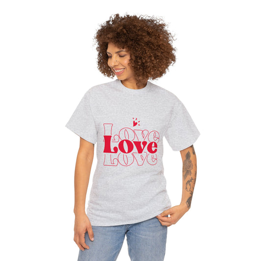 Love T-Shirt gift for him or here, heart cotton tee