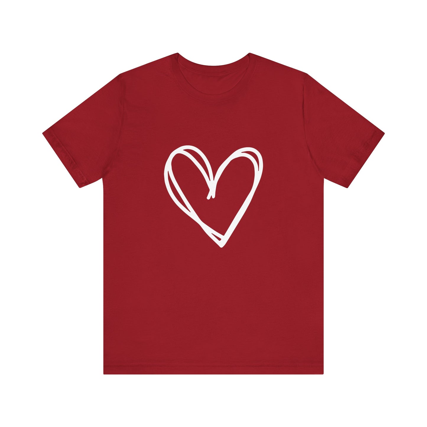 Heart Outline Unisex Jersey Short Sleeve Tee