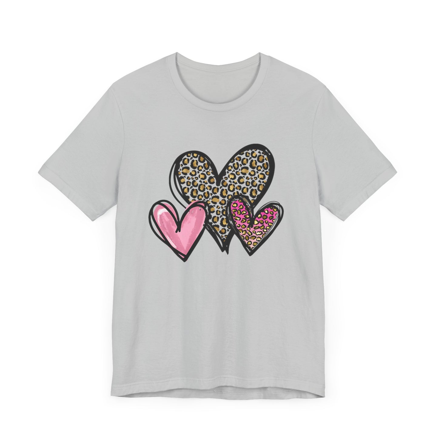 Three heart Tshirt Unisex Jersey Short Sleeve Tee