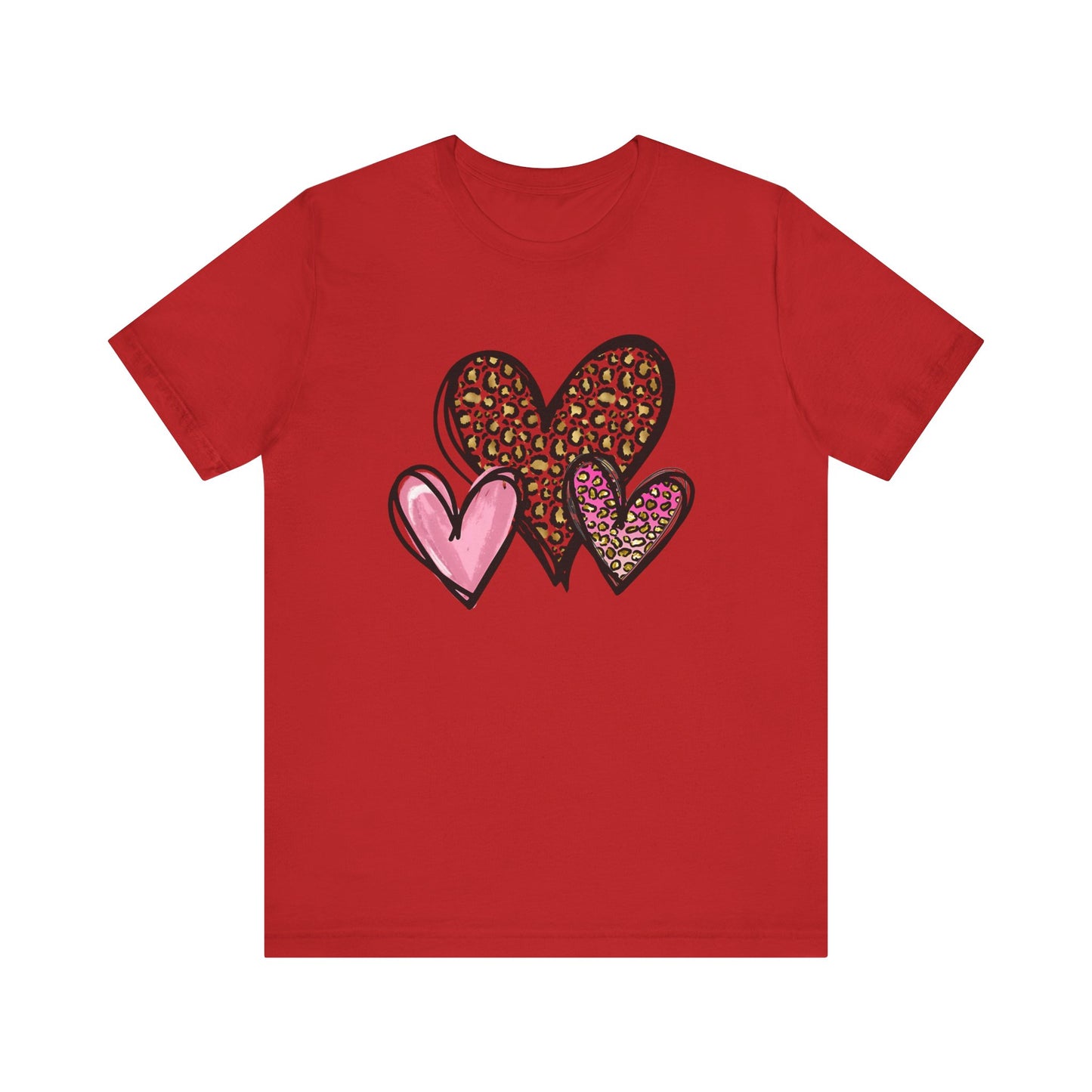 Three heart Tshirt Unisex Jersey Short Sleeve Tee
