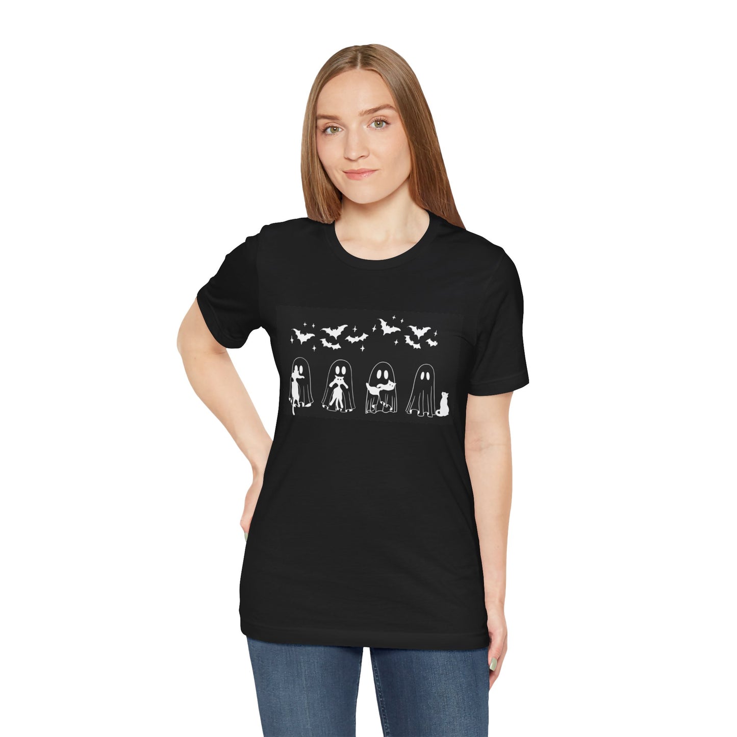 Unisex Halloween Tshirt Boo Kitty