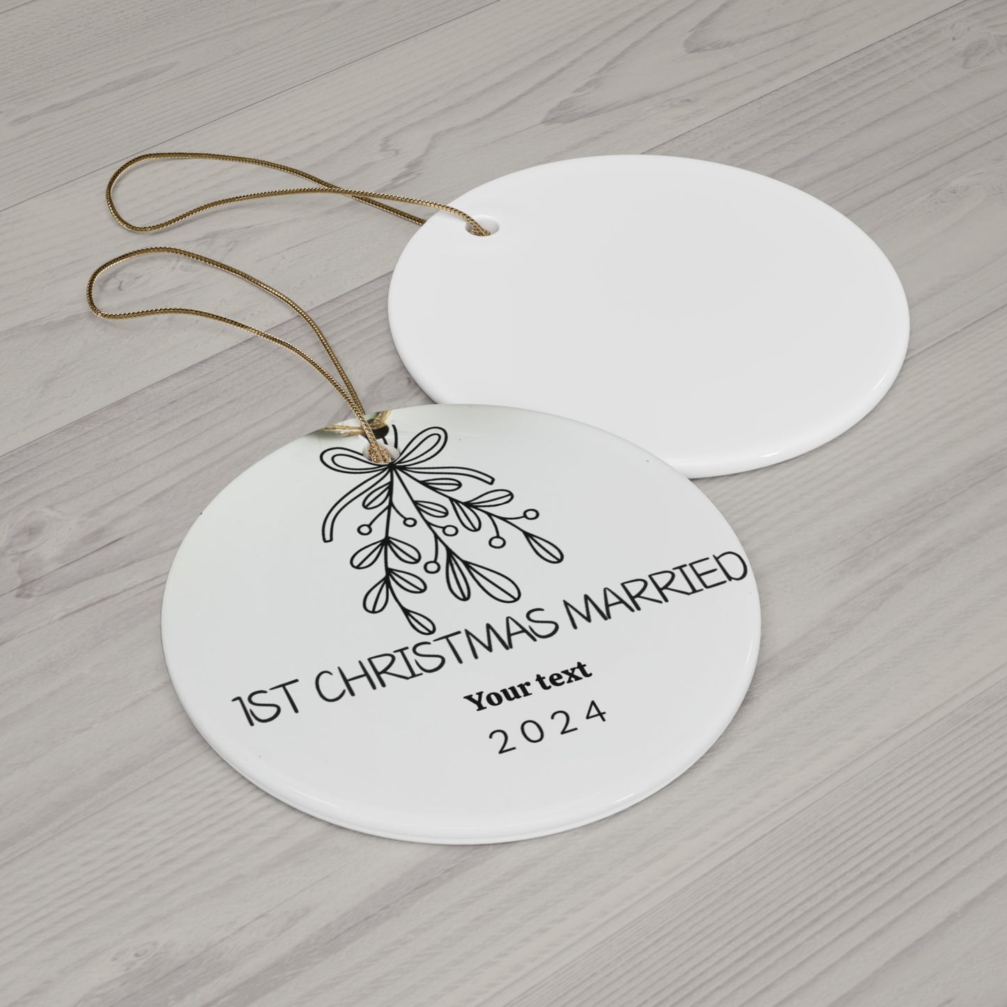 Custom Personalized Christmas Ornament 1st Christmas Married