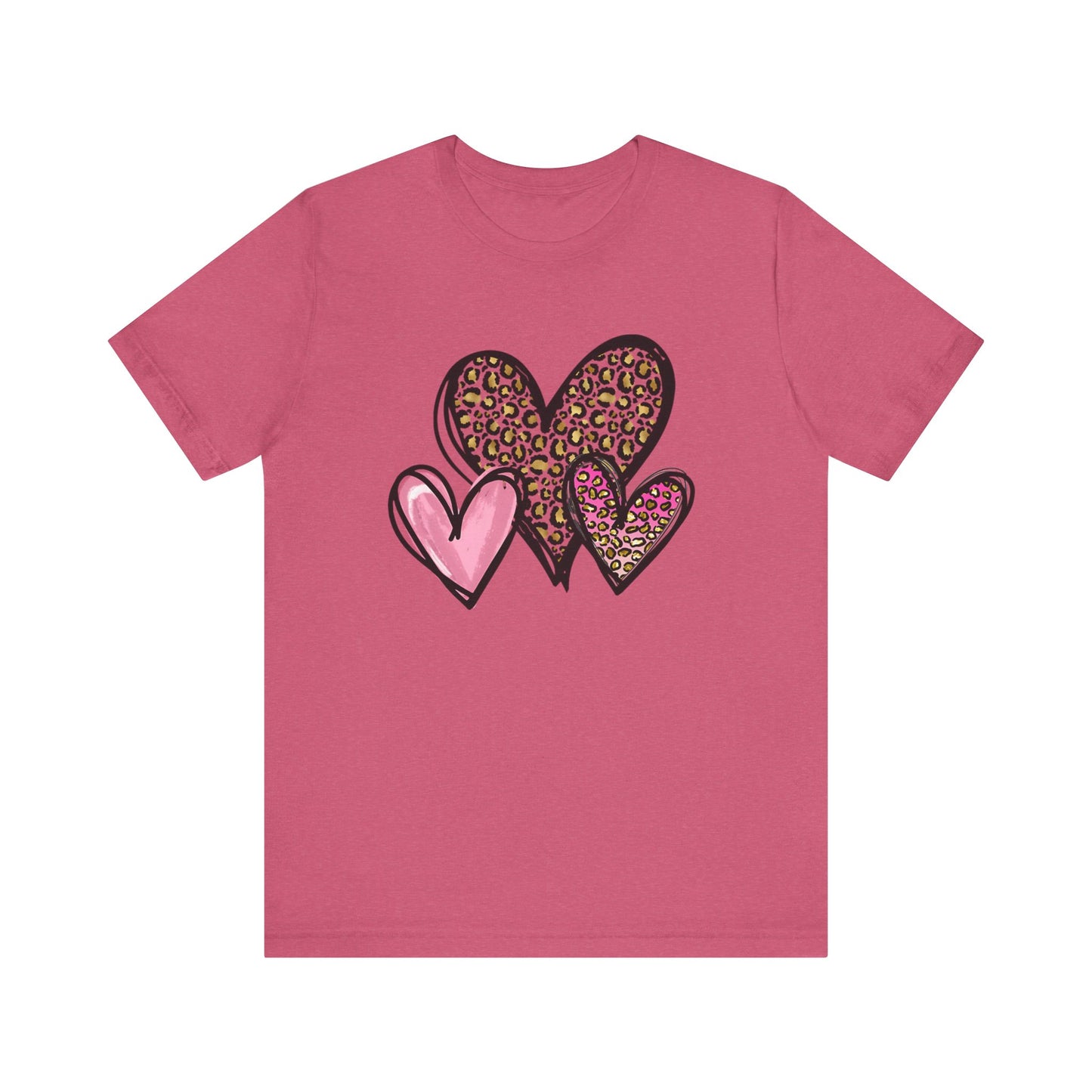 Three heart Tshirt Unisex Jersey Short Sleeve Tee