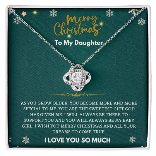 To My Daughter | I Love You So Much - Love Knot Necklace