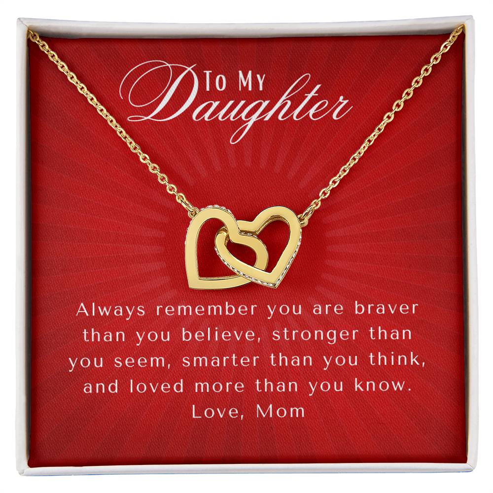 2E5B27C9-12E0-4966-BF07-C50456772FB2 To My Daughter | Interlocking Heart Necklace