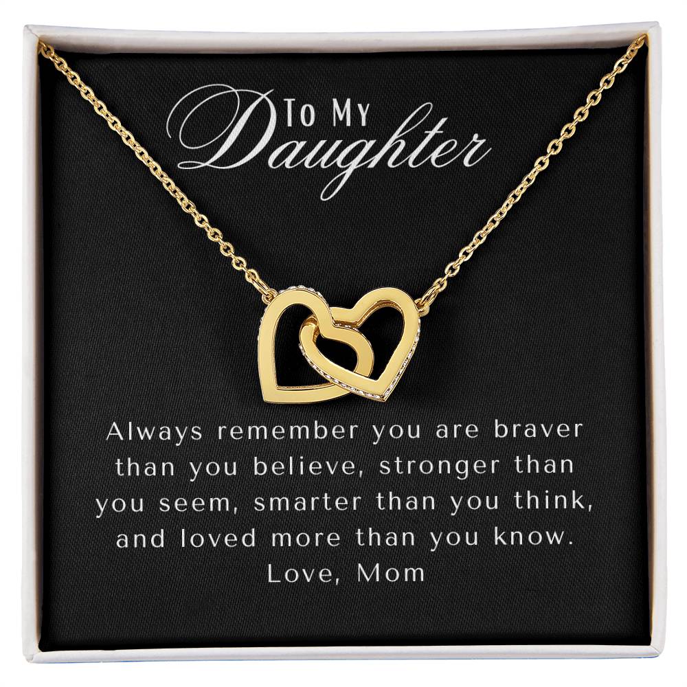 AF3A88CF-3A65-414C-B7E8-1F431C8C00E9 To My Daughter | Interlocking Heart Necklace