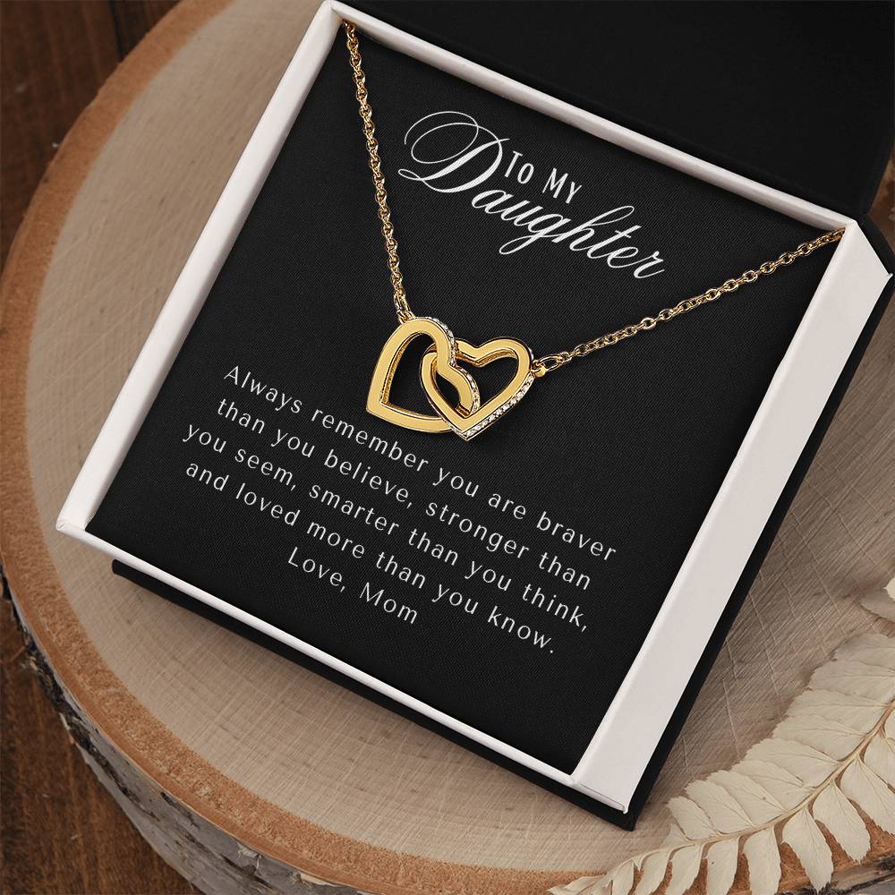 AF3A88CF-3A65-414C-B7E8-1F431C8C00E9 To My Daughter | Interlocking Heart Necklace