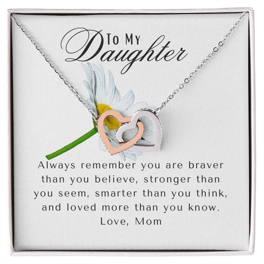 B615D046-7A19-4AC8-8B50-609F5D7F7700 To My Daughter | Interlocking Heart Necklace