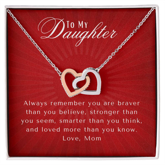 2E5B27C9-12E0-4966-BF07-C50456772FB2 To My Daughter | Interlocking Heart Necklace