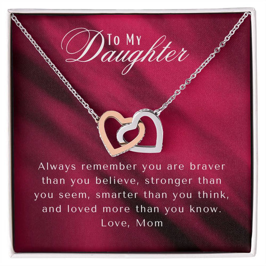3290575E-0800-47A0-9733-04BF6F4A1EF2 To My Daughter | Interlocking Heart Necklace