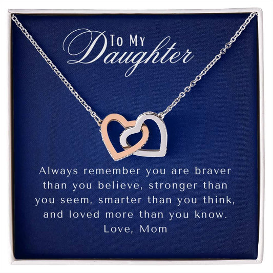 E2DCB6F9-C969-439F-9DFF-61F6AD6CFDB8 To My Daughter | Interlocking Heart Necklace