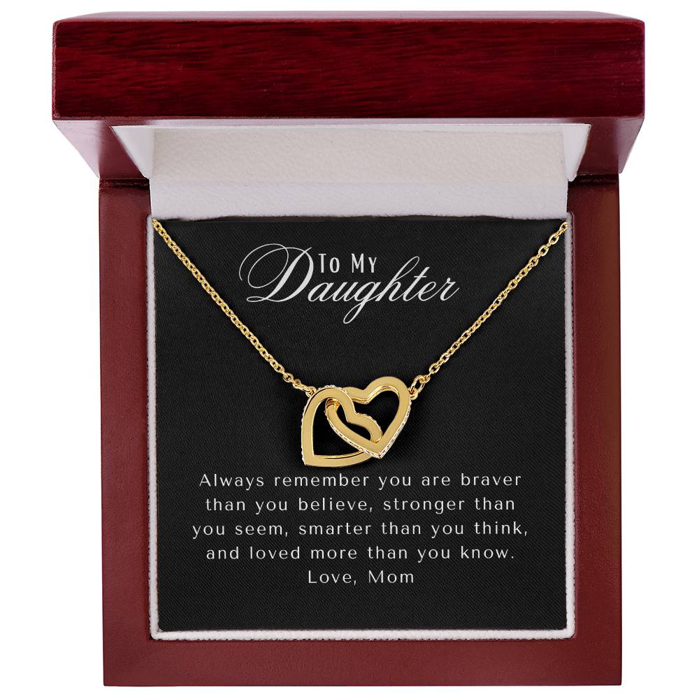 AF3A88CF-3A65-414C-B7E8-1F431C8C00E9 To My Daughter | Interlocking Heart Necklace