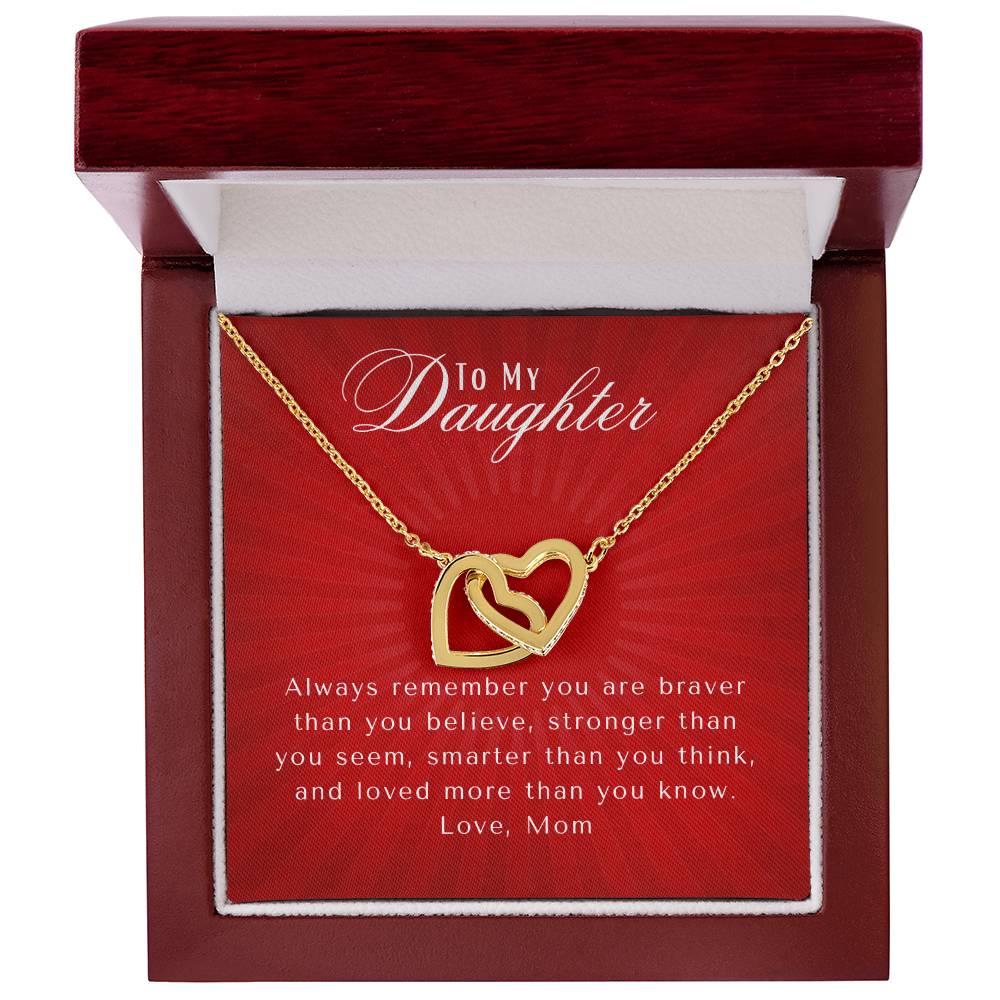 2E5B27C9-12E0-4966-BF07-C50456772FB2 To My Daughter | Interlocking Heart Necklace