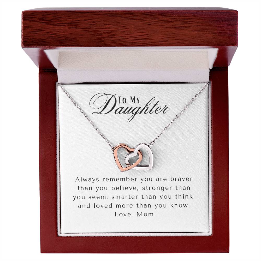 DC38FCC4-C686-452C-93D6-63990877B04A To My Daughter | Interlocking Heart Necklace