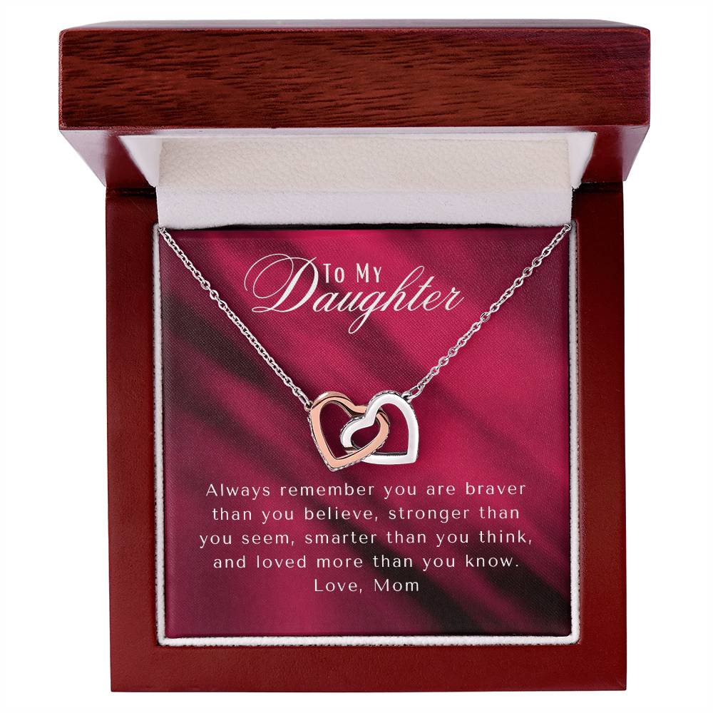 3290575E-0800-47A0-9733-04BF6F4A1EF2 To My Daughter | Interlocking Heart Necklace