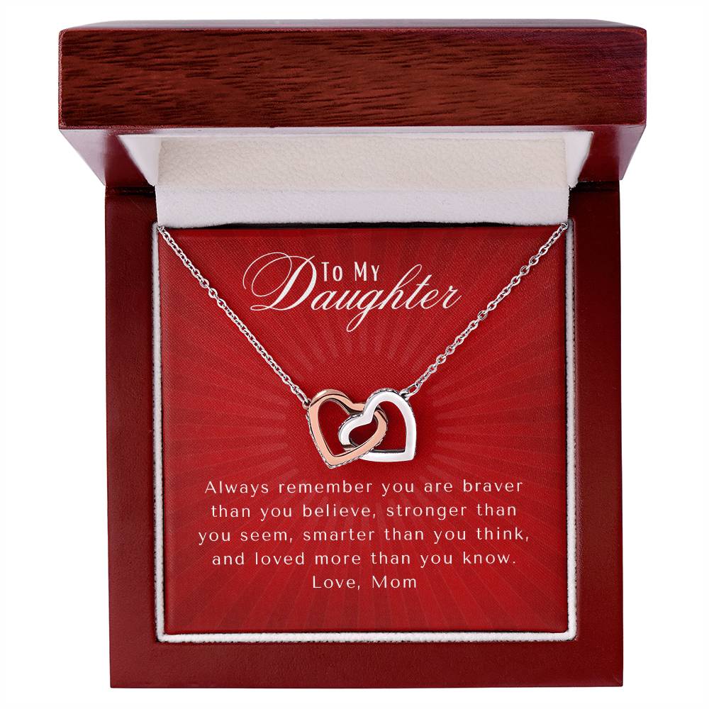 2E5B27C9-12E0-4966-BF07-C50456772FB2 To My Daughter | Interlocking Heart Necklace